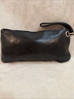 HOBO International Black Leather Wristlet Clutch